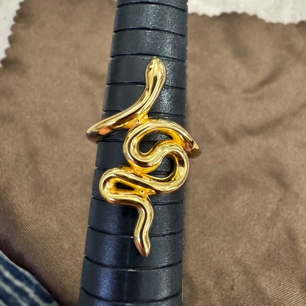 SAVVY CIE snake ring 18K GOLD OVER STERLING silver 925